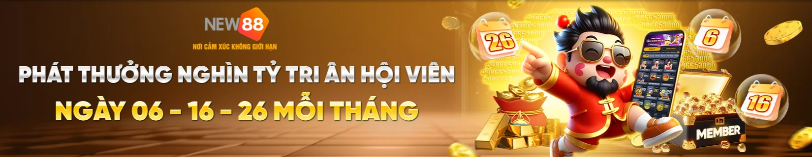 NEW88 member reward event on 6-16-26